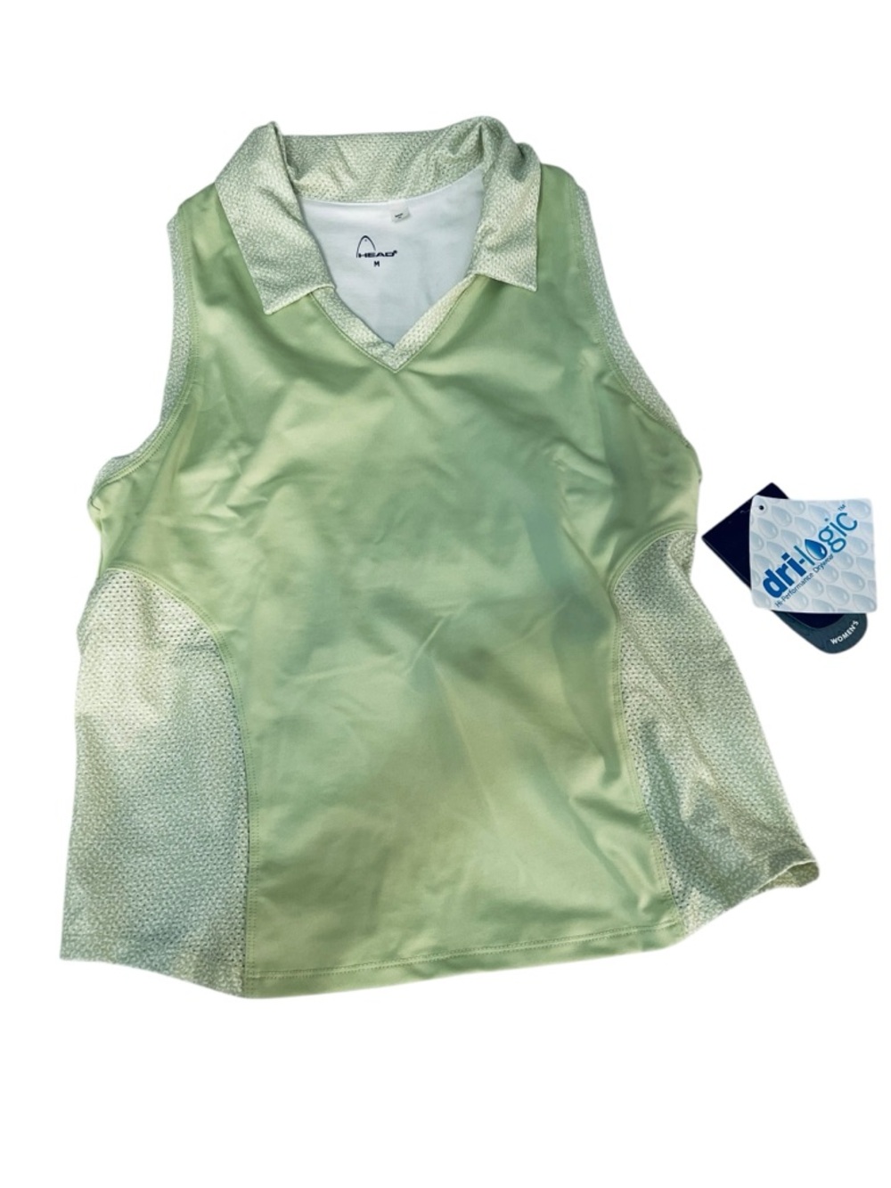 HEAD dri-logic Sleeveless Polo Tank - Light Green Tennis Pickleball Top Medium - Picture 6 of 12